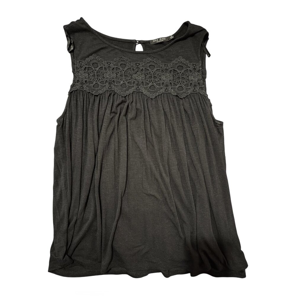 Max Jeans Tank Top with Lace Detail